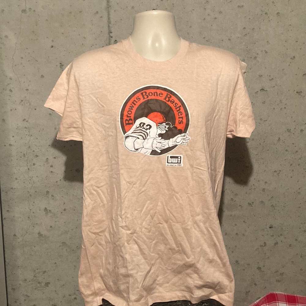 Vintage 1978 Browns Bone Bashers Supertalk WBBG 1260 Cleveland T-Shirt Size L